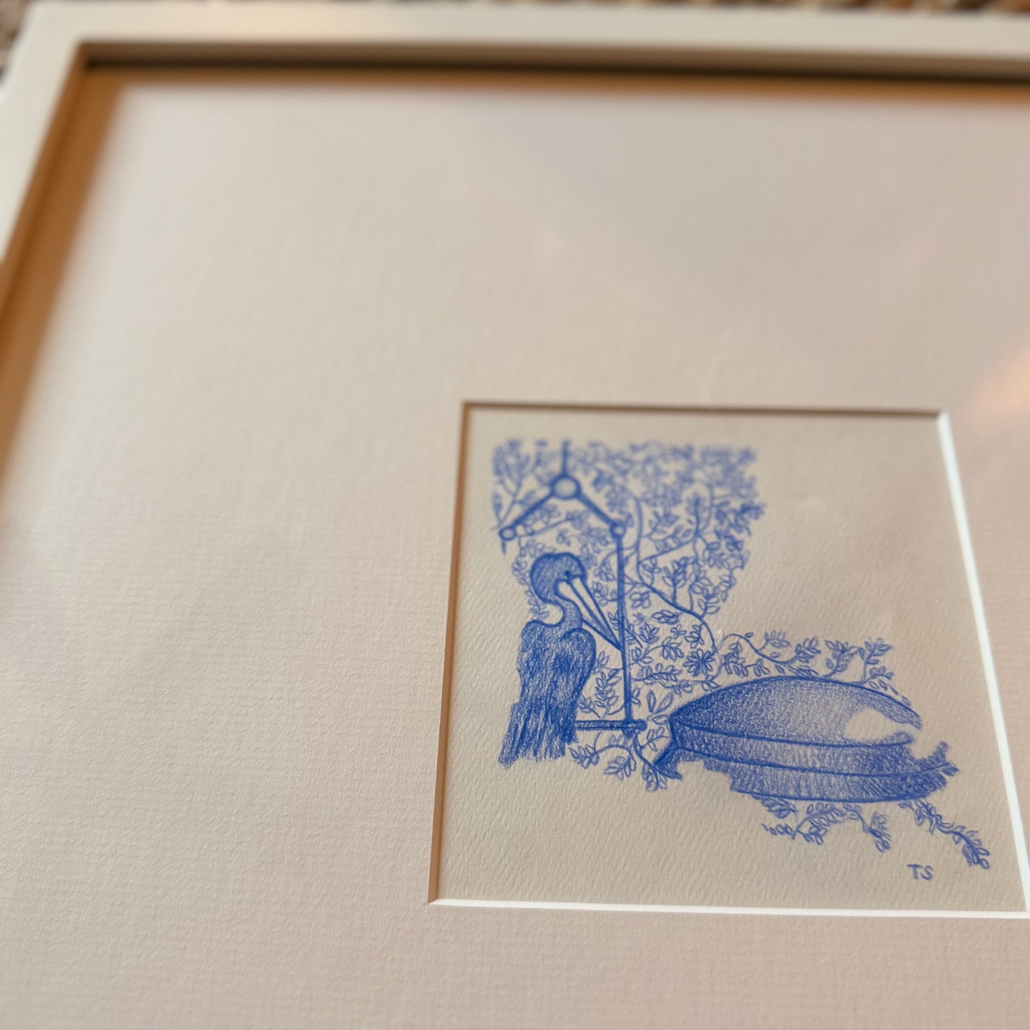 cajun chinoiserie: pelican [original sketch]
