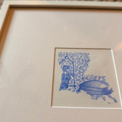 cajun chinoiserie: pelican [original sketch]