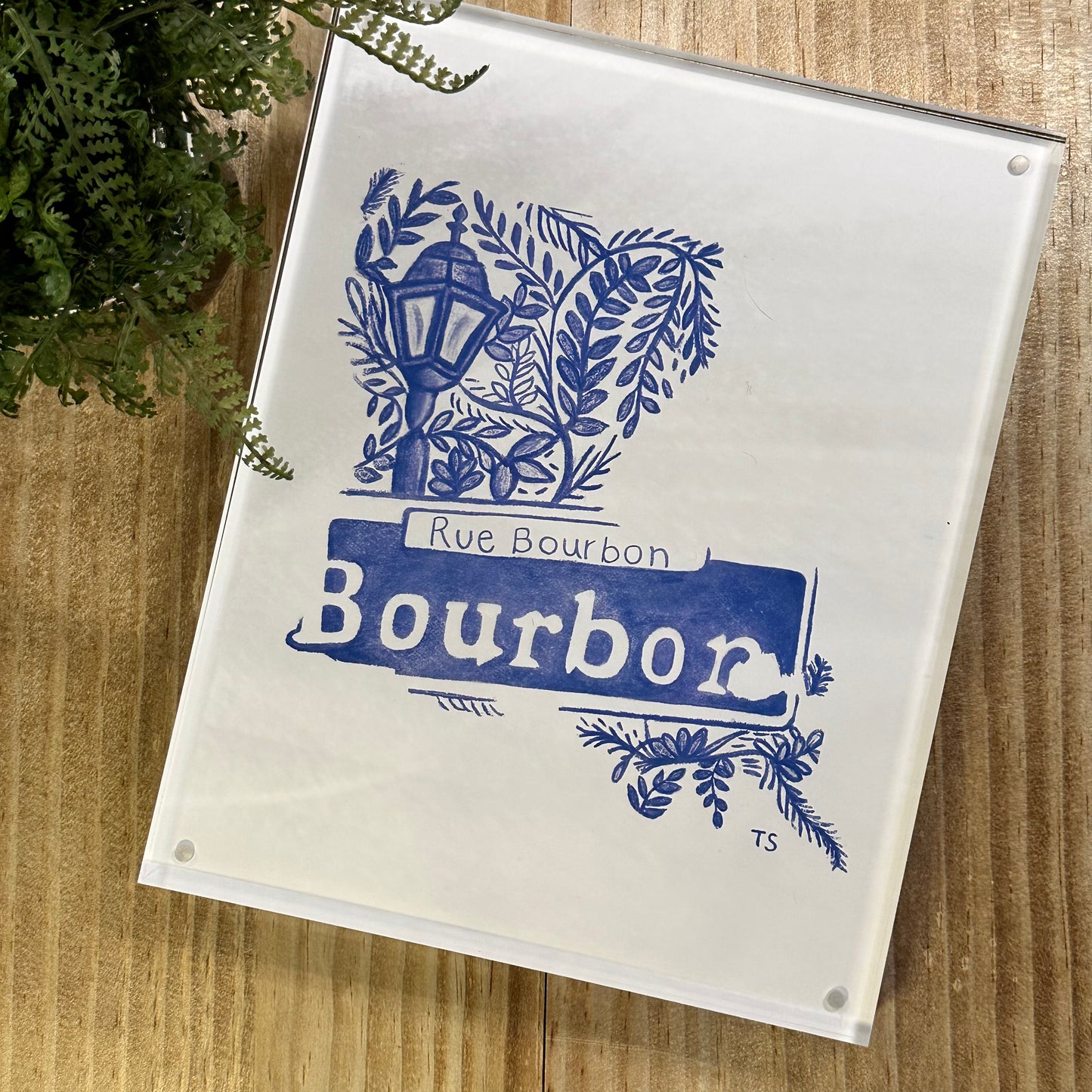 cajun chinoiserie bourbon  · framed print